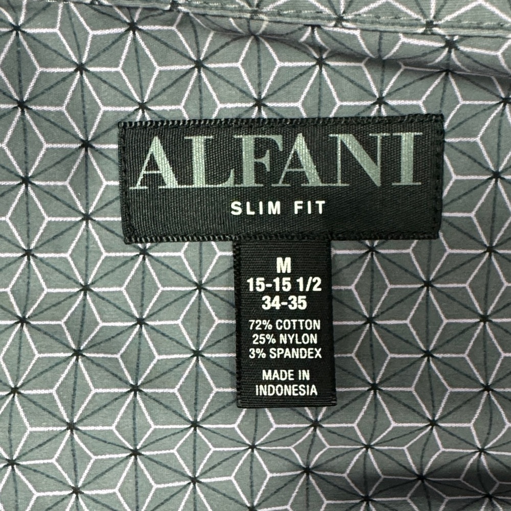 Alfani Printed Geometric Polo in Gray and Lilac A28 - Picture 7 of 7
